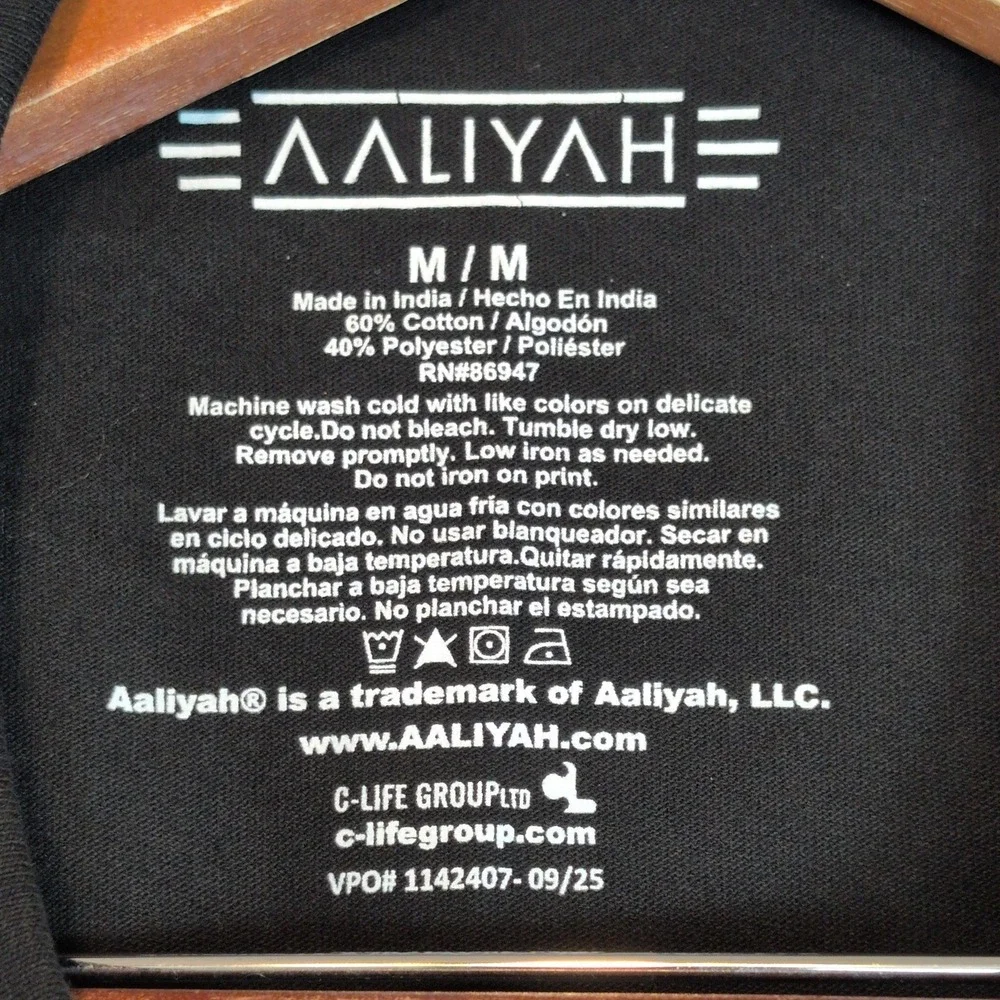 Aaliyah Princess of R&B Graphic Tee Black Mens Medium Short Sleeve T-Shirt
